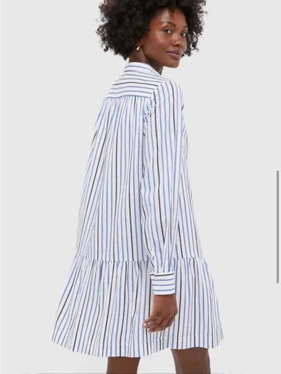 Tuckernuck Blue and White Striped Tiered Shirt Dress - Picture 4 of 5